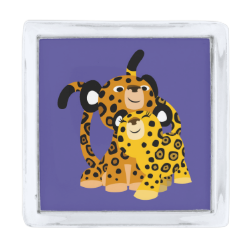 Cute Cartoon Jaguars In Love Lapel Pin