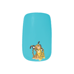 Cute Cartoon Jaguars In Love Nail Art Minx® Nail Wraps