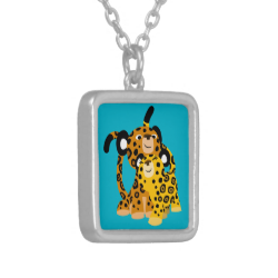 Cute Cartoon Jaguars In Love Necklace