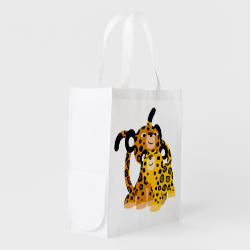 Cute Cartoon Jaguars In Love Reusable Bag Grocery Bags