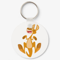 Cute Cartoon Jumping Kangaroo Keychain