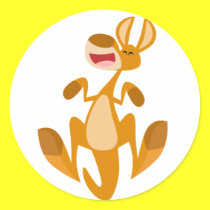 Nette Karikatur-springender Känguru-Aufkleber sticker
