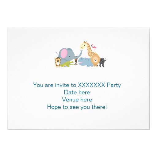 cute cartoon jungle safari animal zoo invite