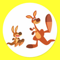Netter Karikatur-Känguru-Vati-und Sohn-Aufkleber sticker