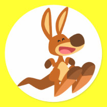 Netter Karikatur-Känguru Joey Aufkleber sticker