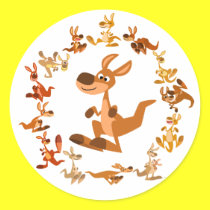 Netter Karikatur-Känguru-Mandala-Aufkleber sticker
