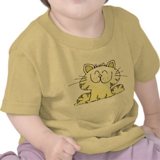 Cute Cartoon Kitty | Cute Yellow Kitty Cat shirt