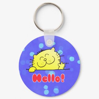 Cute Cartoon Kitty Hello keychain