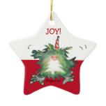 Cute Cartoon Kiwi Christmas Star Ornament