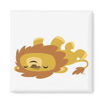 Cute Cartoon Lazy Lion magnet by Lioness_Graphics Cute Cartoon Lazy Lion magnet