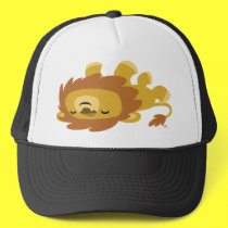 Cute Cartoon Lazy Lion Trucker Hat