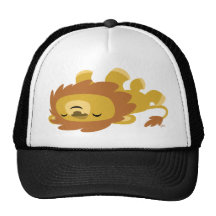 Cute Cartoon Lazy Lion Trucker Hat