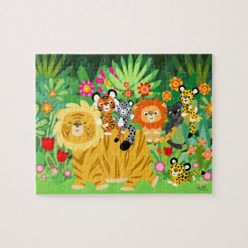 Cute Cartoon Liger and Friends Puzzle puzzle