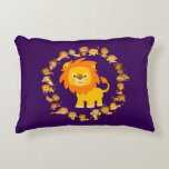 Cute Cartoon Lion Mandala Accent Pillow