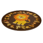 Cute Cartoon Lion Mandala Cutting Board