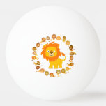 Cute Cartoon Lion Mandala Ping Pong Ball