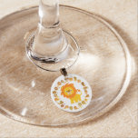 Cute Cartoon Lion Mandala Wine Charm