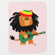 Cute Cartoon Lion of Zion Baby Blanket