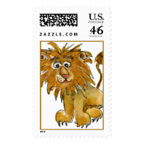 Cute Cartoon Lion Postage Stamps by zooogle Cute Cartoon Lion Postage Stamps