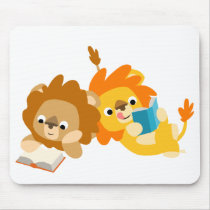 Cute Cartoon Lion Readers mousepad by Lioness_Graphics Cute Cartoon Lion Readers mousepad