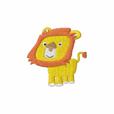 Cute Cartoon Lion Right Side Embroidered Hoodie by Lioness_Graphics