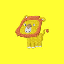 Cute Cartoon Lion Right Side embroidered shirts