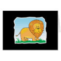 cute cartoon lion scene cards