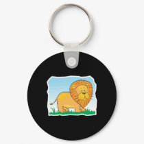 cute cartoon lion scene keychains