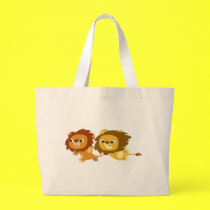 Nette Karikatur-Löwe-in Eile Tasche taschen