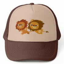 Cute Cartoon Lions in a Hurry Hat
