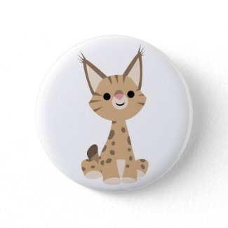 Cute Cartoon Lynx Button Badge button