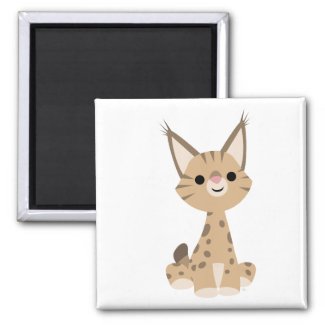 Cute Cartoon Lynx Magnet magnet