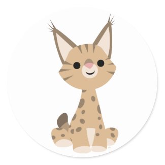 Cute Cartoon Lynx Sticker sticker