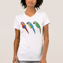 Cute Cartoon Macaw Parrot Birds T Shirts