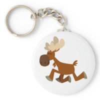 Cute Cartoon Merry Moose Keychain