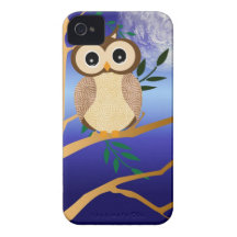 Cute cartoon midnight owl iPhone 4 Case-Mate case