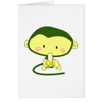Pictures Of Monkeys Eating Bananas. Cute Cartoon Monkey Eating A