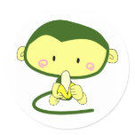 Cute Cartoon Monkey Eating A Banana stickers