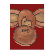 Cute Cartoon Monkey Postcard by sarahwolf2 Cute Cartoon Monkey Postcard