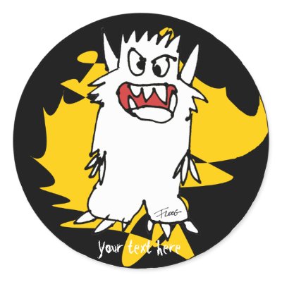 Cute Cartoon Monster Gold Personalized Labels Stickers by monsterzoo
