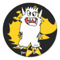 Cute Cartoon Monster Gold Personalized Labels stickers