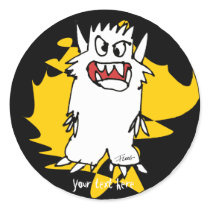Cute Cartoon Monster Gold Personalized Labels stickers