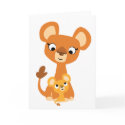 Cute Cartoon Mother Lion and cub Greeting card