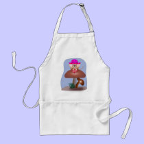 Cute Cartoon Mouse on a Mushroom aprons