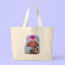 Cute Cartoon Mouse on a Mushroom bags