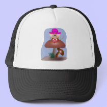 Cute Cartoon Mouse on a Mushroom hats