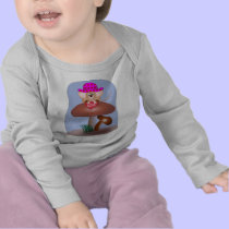 Cute Cartoon Mouse on a Mushroom t-shirts