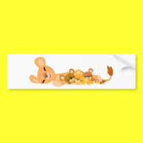 Cute Cartoon Mum Lion and Cubs Bumper Sticker bumper stickers by Lioness_Graphics Cute Cartoon Mum Lion and Cubs Bumper Sticker bumper stickers