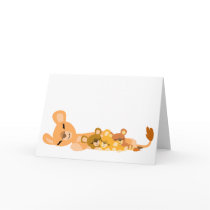 Cute Cartoon Mum Lion and Cubs greeting card