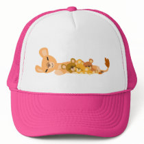 Cute Cartoon Mum Lion and Cubs Hat